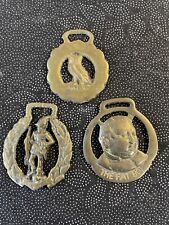 Vintage Brass Harness Medallions Lot Of Three picture
