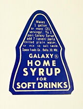 GALAXY SPACE FOODS SYRUP BOTTLE - ORIGINAL LABEL - 1950'S picture