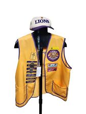 Lions Club International Men's Large Vest With Memorabilia Badges Patches Button picture