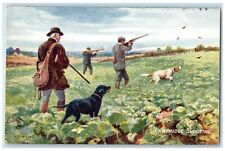 c1910's Man Hunting Birds Partridge Shooting Oilette Tuck's Antique Postcard picture