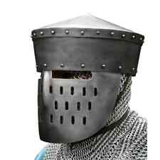 SCA LARP 18GA Medieval Helmet /Great Knight Templar Helmet Replica Gift picture