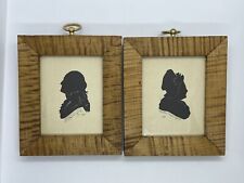 Antique Martha and George Washington Framed Signed Silhouettes Folk Art picture