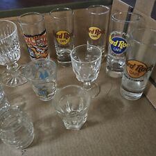 20 Shot Glasses HARD ROCK, TULLAMORE DEW, Jim Beam, Vintage Glass picture