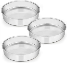 E-far 9½ Inch Cake Pan Set of 3, Stainless Steel Round Cake Baking Pans picture