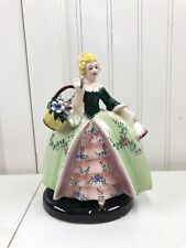 Vintage Porcelain Woman figurine w/Flowers, Italy.  picture