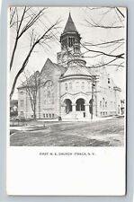 Ithaca NY, Historic 1909 First Methodist Church, New York Vintage Postcard picture