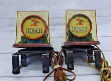 Vintage Busch Bavarian Beer Back Bar Regimental Drum Lamp/Light Set - Tested picture