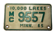1965 Minnesota 10,000 Lakes Motorcycle License Plate # MC  9557 picture
