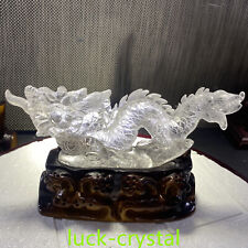 720g,Natural White Quartz Hand Carved Crystal Dragon Reiki Healing 1PC,JB62 picture