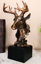 Wildlife 12 Point Whitetail Buck Deer Bust Trophy Figurine With Trophy Base picture