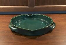Vtg Berr Ceramic Art Nouveau Style Green Oven Serving Dish• Stamped picture