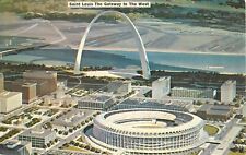 Civic Center Busch Memorial Stadium St. Louis Near Gateway Arch Vintage Postcard picture