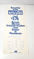 Penn Central Football Train From Boston Flyer 1972 NE Patriots Schafer Stadium picture