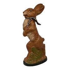 Vintage Folk Art Tall Brown Rabbit Hare In Grass  18