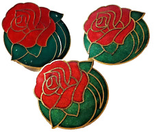 Rose Parade Flower 2 inch Pins Lot of 3 picture