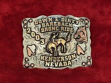 BRONC RIDING PRO RODEO CHAMPION TROPHY BUCKLE☆HENDERSON NEVADA☆2003☆RARE☆202 picture