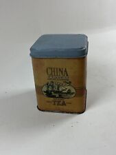 90s Vintage China Tea Tin PREOWNED Patina Collectible picture