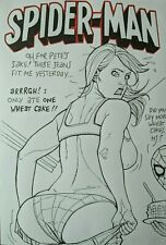 💥POWER GIRL SPIDERMAN ORIGINAL Ink Comic art Black Cat Wonder Woman Marvel DC picture