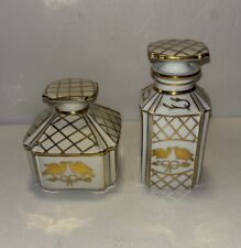 Antique Germany Porcelain Perfume Bottle And Powder Box Set Marked 4604 & 4605 picture