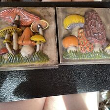 2 Vintage Hand painted Mushrooms  picture