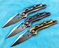 Drop Point Folding Knife Pocket Hunting Survival Wild M390 Steel Titanium Handle picture