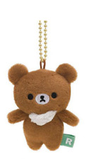 JAPAN Rilakkuma Chairoi Brown Bear Furry Mini Plush Key Ring Bag Decor Relaxing picture
