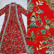 VTG 1960's KEYLOUN Figural Chinese Pagoda Cotton Kaftan Tunic EXCELLENT L XL picture