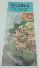 Vintage 1980's Uncle Ben's Cool Make Ahead Rice Salads Variety Recipe Brochure  picture