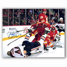 Matthew Tkachuk Calgary Flames Slamming Zack Kassian Autographed 8x10 Photo picture