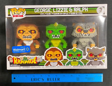 2018 Funko Pop 8-Bit Rampage George, Lizzie & Ralph 3 Pack In Box NH 9123 picture