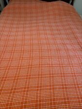 Vintage JC Penney Twin bedspread Orange Textured Checked 1970s Retro picture