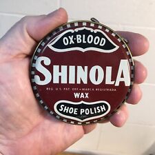 Vintage Tin Advertising Shinola Wax Shoe Polish Best Foods RED OX BLOOD NEW picture