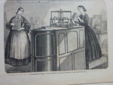 1867 London Machine With Chocolat Devinck 2 Newspapers Antique picture