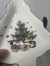 NIKKO Christmastime Candy Dish Trinket Dish Japan Christmas Tree 6 3/4 Inch picture