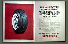 Firestone Deluxe Tire Champion 2 Page Vintage Print Ad Hard to Find 1960 picture