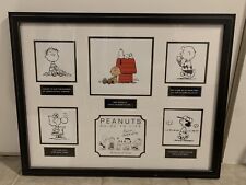 Charles Schulz “Peanuts Guide To Life” Framed Collage Rare w/ COA Charlie Brown picture