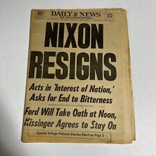 Nixon Resigns NY Daily News August 9, 1974 Complete Vintage Newspaper picture