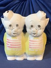 Vintage Twin Piggly Wiggly Style Plastic Coin Bank Rare picture