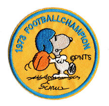 SNOOPY 1973 FOOTBALL CHAMPION Iron on / Sew on Patch Embroidered Badge PT30 picture