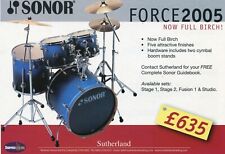 2005 small Print Ad of Sonor Force 2005 Full Birch Drum Kit Sutherland UK Ad picture
