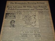 1939 SEPTEMBER 18 MINNEAPOLIS MORNING TRIBUNE - RUSS ADVANCES 50 MILES - NT 9534 picture