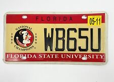 2011 Florida FSU Seminoles National Champions License Plate 1993 1999 WB65U picture