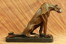 Bronze Classic Roaring Lion and Mountain Lion Sculpture by Henry Moore Figurine picture
