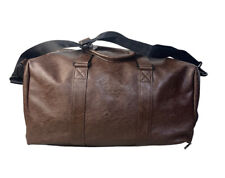 Brown Faux Leather Duffel Bag 20