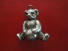 J5266 ANTIQUE  DUTCH 835 SILVER  BABY RATTLE BEAR DOUBLE  SIDED 1920 SEE DESCRIP picture
