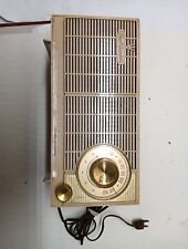 1959 GENERAL ELECTRIC PLASTIC TUBE RADIO MODEL T-142A ANTIQUE Peach WORKS picture