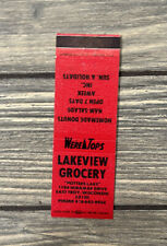 Vintage Lakeview Grocery East Troy Wisconsin Matchbook Cover Ad picture