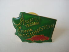vtg 1980's Washington state PIN old retro button pinback Seattle Tacoma Olympia picture