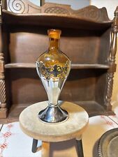 Farber Brothers Chrome Dutchess Filigree Amber Decanter picture