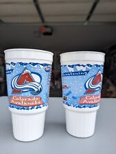 2 Vintage Plastic Advertising Cups Colorado Avalanche Inaugural Season 1995-96 picture